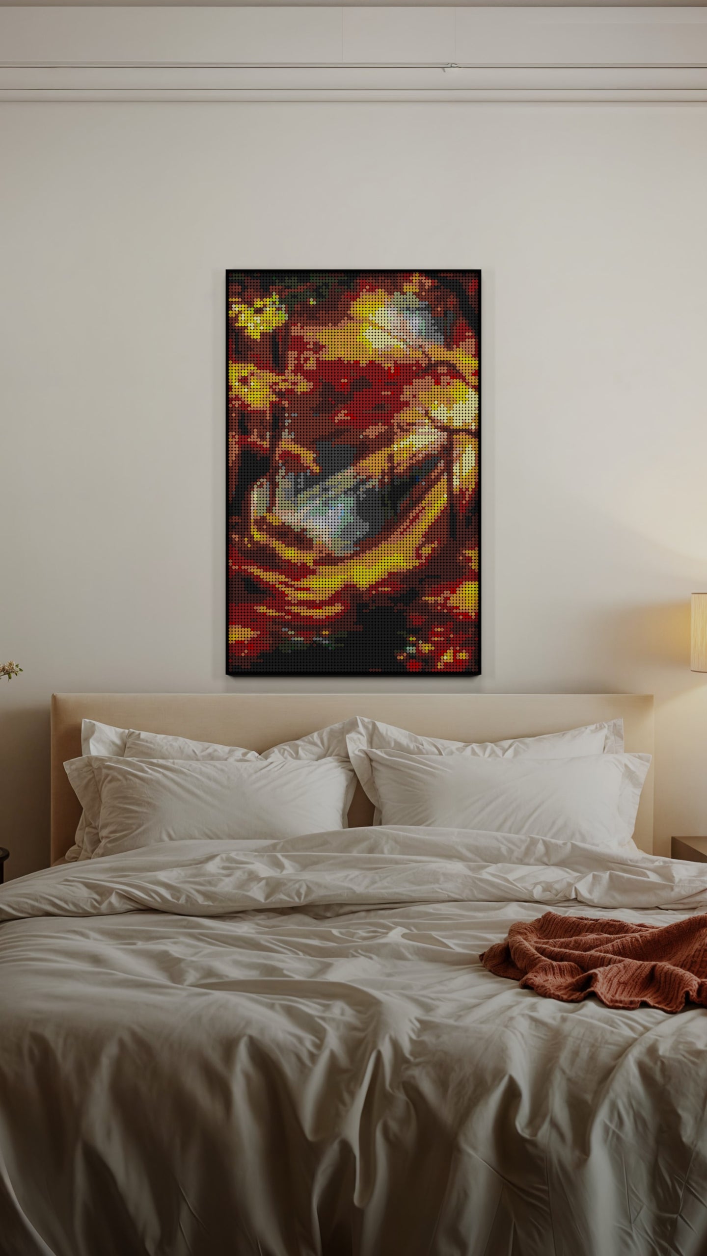 Autumn Sun LEGO® Style mosaic pixel art design for display